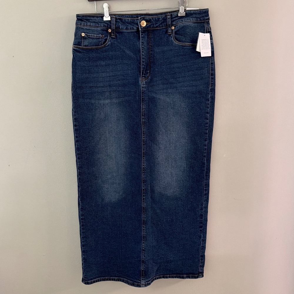 STS Blue Niki Maxi Pencil Skirt Medium Wash Denim Women Size 31